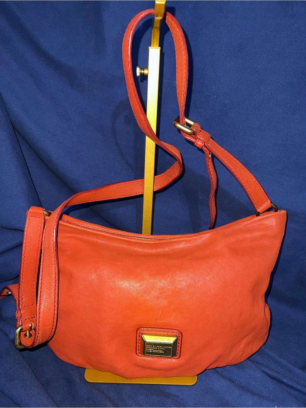 Marc by Marc Jacobs Orange/Coral Leather Shoulder Hobo